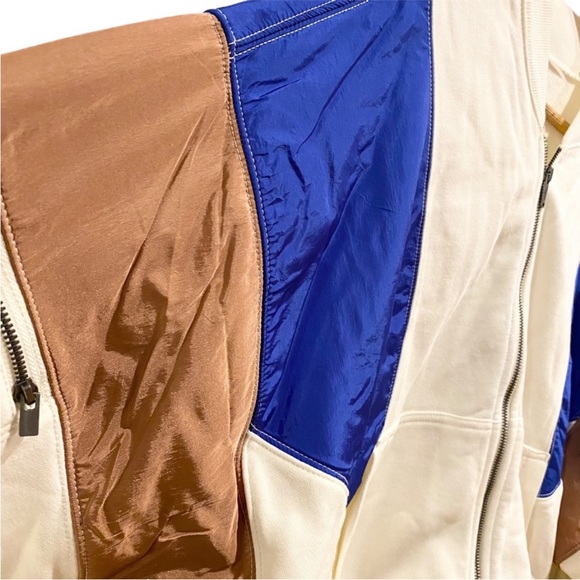 Free People Movement Hot Track Stripe Varsity Jacket Size L in Ivory Combo NWT - Picture 11 of 14